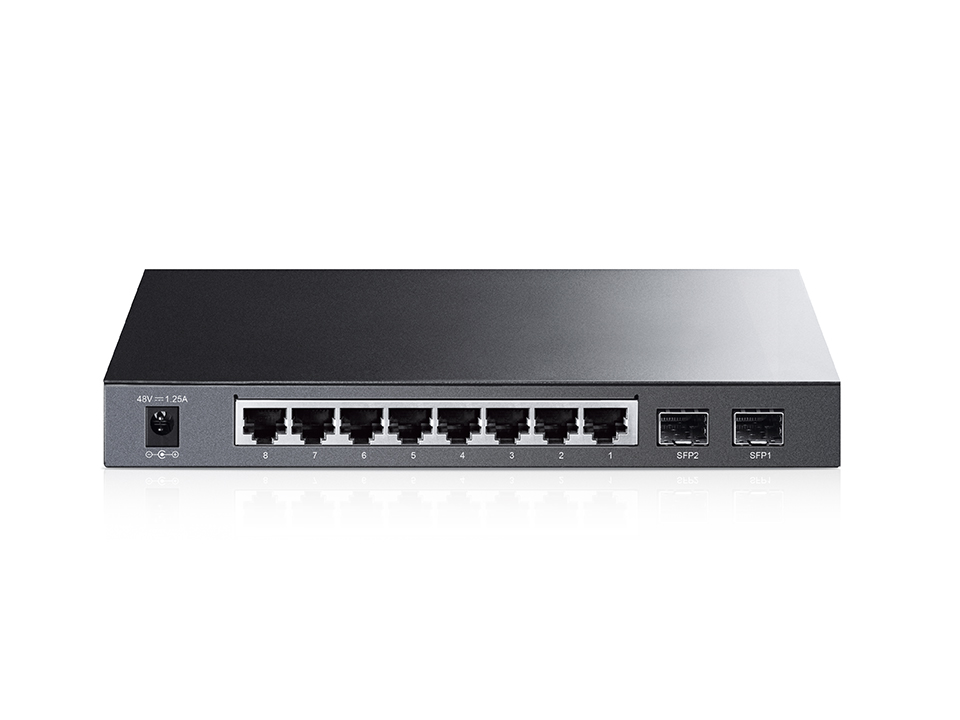 JetStream™ 8‑портовый гигабитный Smart коммутатор PoE+ с 2 SFP-слотами
ПОРТЫ: 8 гигабитных портов PoE, 2 гигабитных SFP-слота
ХАРАКТЕРИСТИКИ: 802.3at/af, бюджет PoE: 58 Вт, стальной настольный корпус
ОСОБЕННОСТИ: интеграция с контроллером Omada SDN, 802.1