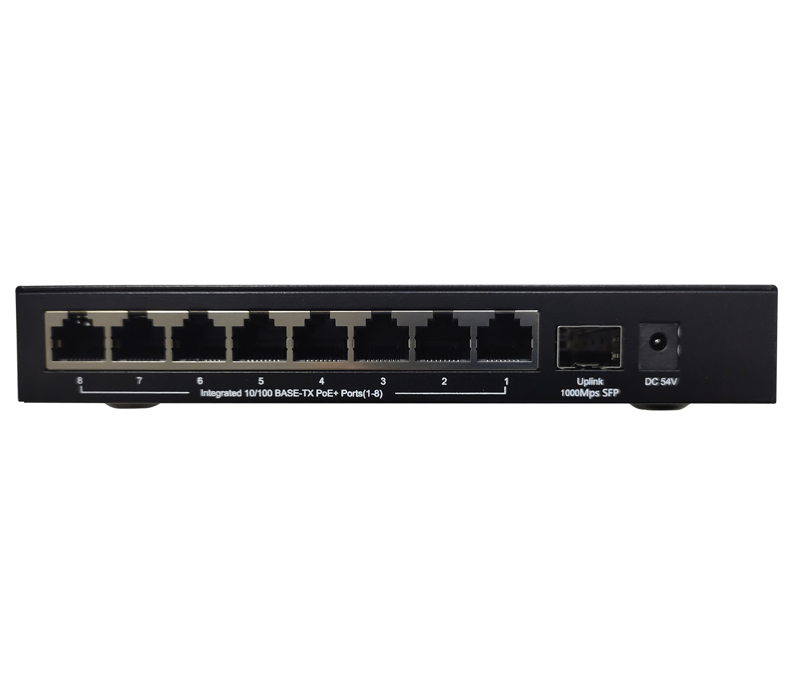 Коммутатор неуправляемый PoE 8x100Base-TX PoE, 1000Base-X SFP, PoE Budget 80W, metal case