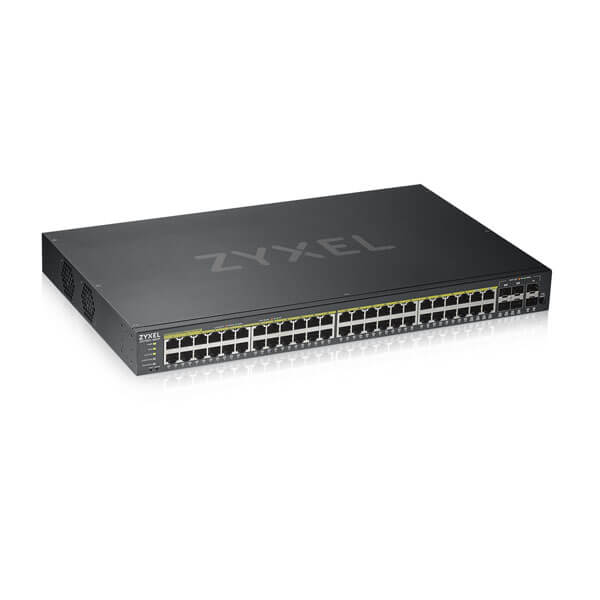 Smart L2 коммутатор PoE+ Zyxel NebulaFlex GS1920-48HPv2, rack 19", 44xGE PoE+, 4xCombo (SFP/RJ-45 PoE+), 2xSFP, бюджет PoE 375 Вт