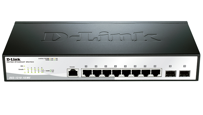 Коммутатор 2 уровня с 8 портами 10/100/1000Base-T и 2 портами 1000Base-X SFP