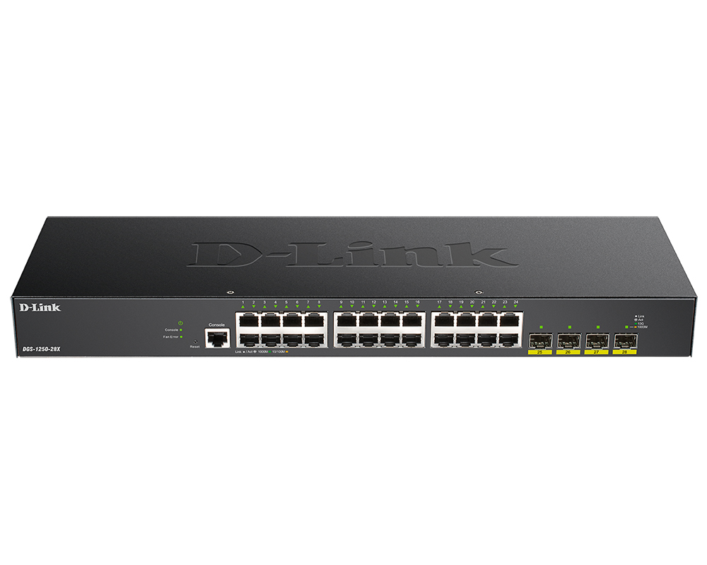 Настраиваемый коммутатор 2уровня c 24портами 10/100/1000Base-T и 4портами 10GBase-X SFP+