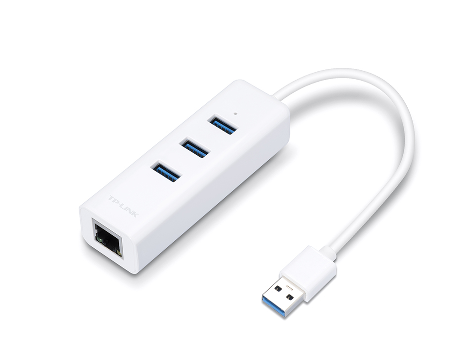 3-портовый концентратор и гигабитный сетевой адаптер USB 3.0
ХАРАКТЕРИСТИКИ: 1 коннектор USB 3.0, 1 гигабитный порт Ethernet, 3 порта USB 3.0, небольшой размер, кабель USB 3.0 длиной 18 см
ОСОБЕННОСТИ: Plug and Play для Windows (XP/Vista/7/8/8.1/10), Mac