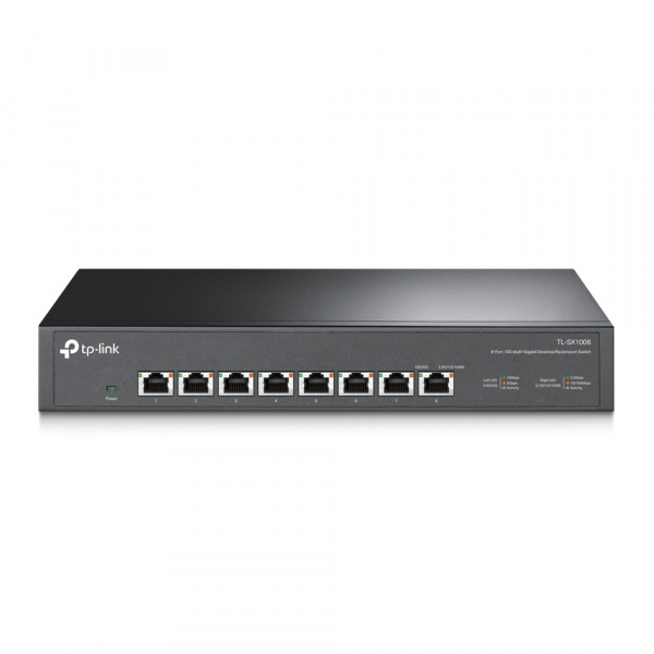 8-портовый коммутатор 10 Гбит/с
ПОРТЫ: 8 портов RJ45 10 Гбит/с
ХАРАКТЕРИСТИКИ: стальной корпус высотой 1U, монтируется в 13-дюймовую стойку
ОСОБЕННОСТИ: Plug and Play
