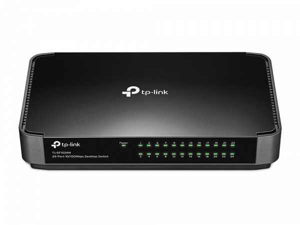 24-портовый коммутатор 10/100 Мбит/с
ПОРТЫ: 24 порта RJ45 10/100 Мбит/с
ХАРАКТЕРИСТИКИ: настольный пластиковый корпус
ОСОБЕННОСТИ: Plug and Play