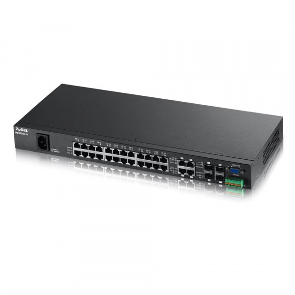 L2 коммутатор Zyxel MES3500-24, rack 19", 24xFE, 4xCombo (SFP/RJ-45), питание AC/DC