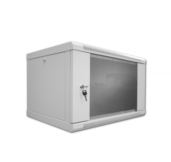 Настенный шкаф IZett-S 6U 600x600, cборный, обзорная дверь