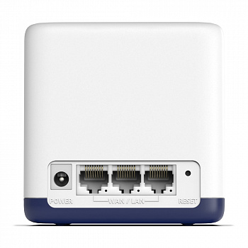 AC1900 Домашняя Mesh Wi-Fi система
СКОРОСТЬ: до 600 Мбит/с на 2,4 ГГц + до 1300 Мбит/с на 5 ГГц
ХАРАКТЕРИСТИКИ: 3 встроенные антенны, по 3 гигабитных порта на каждом устройстве (автоопределение WAN/LAN)
ОСОБЕННОСТИ: приложение MERCUSYS, режимы: роутер/точ