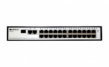 Коммутатор управляемый, PoE, 24x100Base-TX, 1x1000Base-T, 1xCombo 1000Base-T/SFP, PoE Budget 280W, 19"